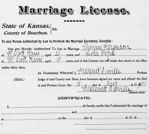 Ferguson_Pope Marriage License