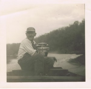 Grandpa Schwegler in his jon boat.