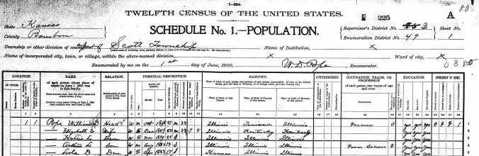 Pope, William D - 1900 United States Federal Census