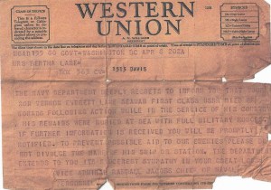 Lane, Vernon E, Western Union Telegraph